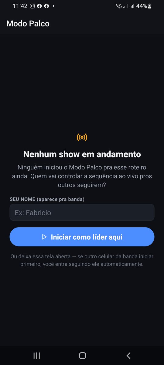 Modo palco do Chão de Palco